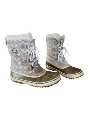 Sorel Laurel Leaf 1964 Diamond Boots | Size 10 | Waterproof Winter Lace-Up